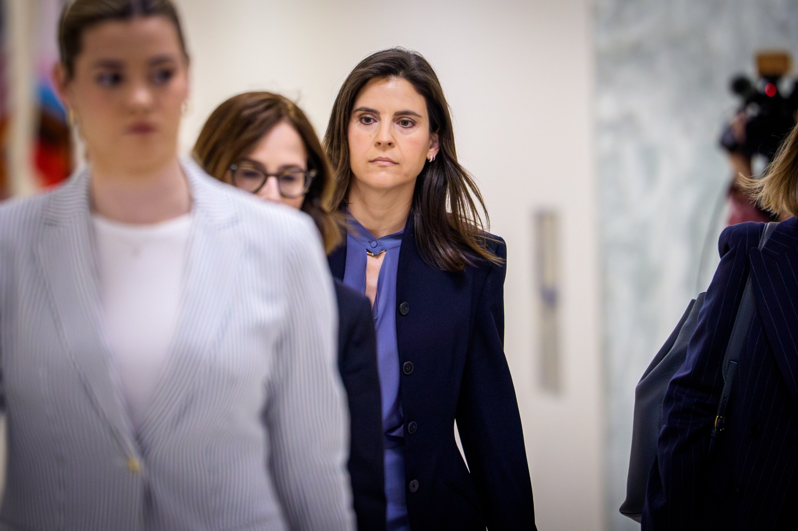Sarah Kellen arrives to testify at a closed-door interview with the House Oversight Committee on Capitol Hill on May 21, 2026.